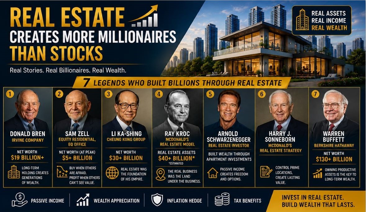 Billionaires Who Built Massive Wealth Through Real Estate (And What Investors Can Learn From Them)