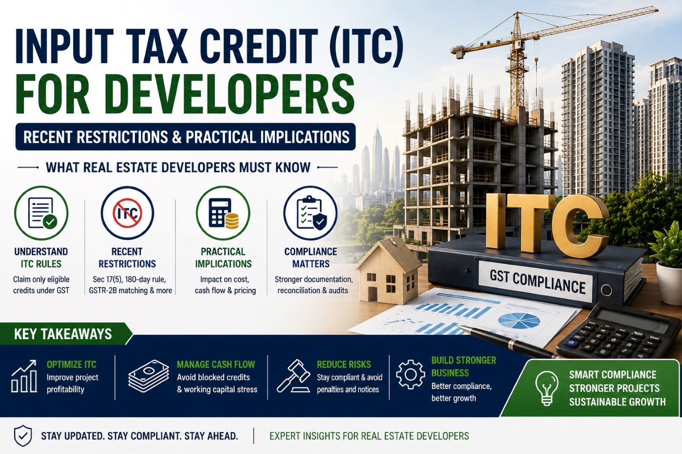 Input Tax Credit (ITC) for Developers – Recent Restrictions & Practical Implications Under GST