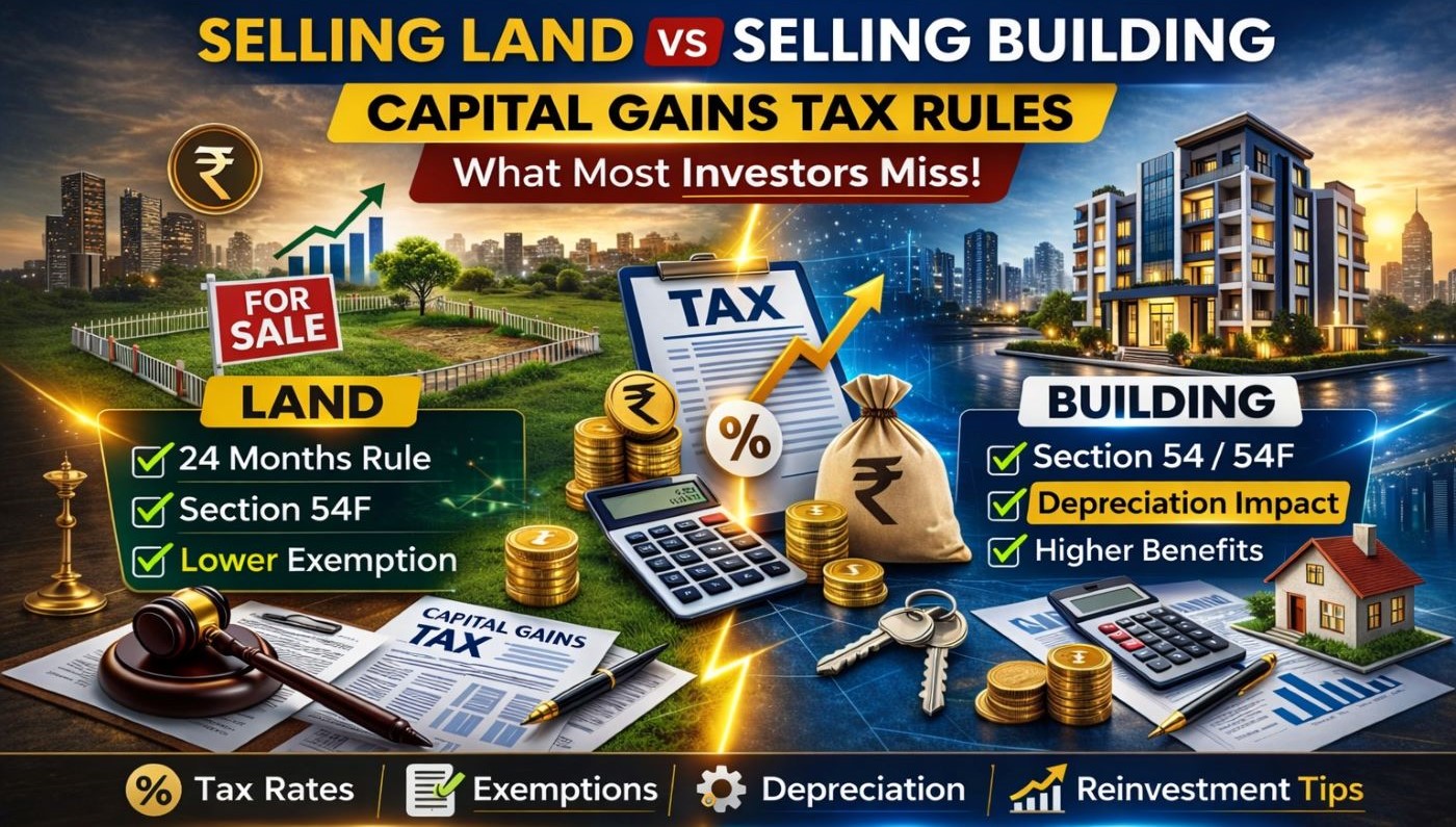 Selling Land vs Selling Building – Different Capital Gains Rules Most Investors Miss