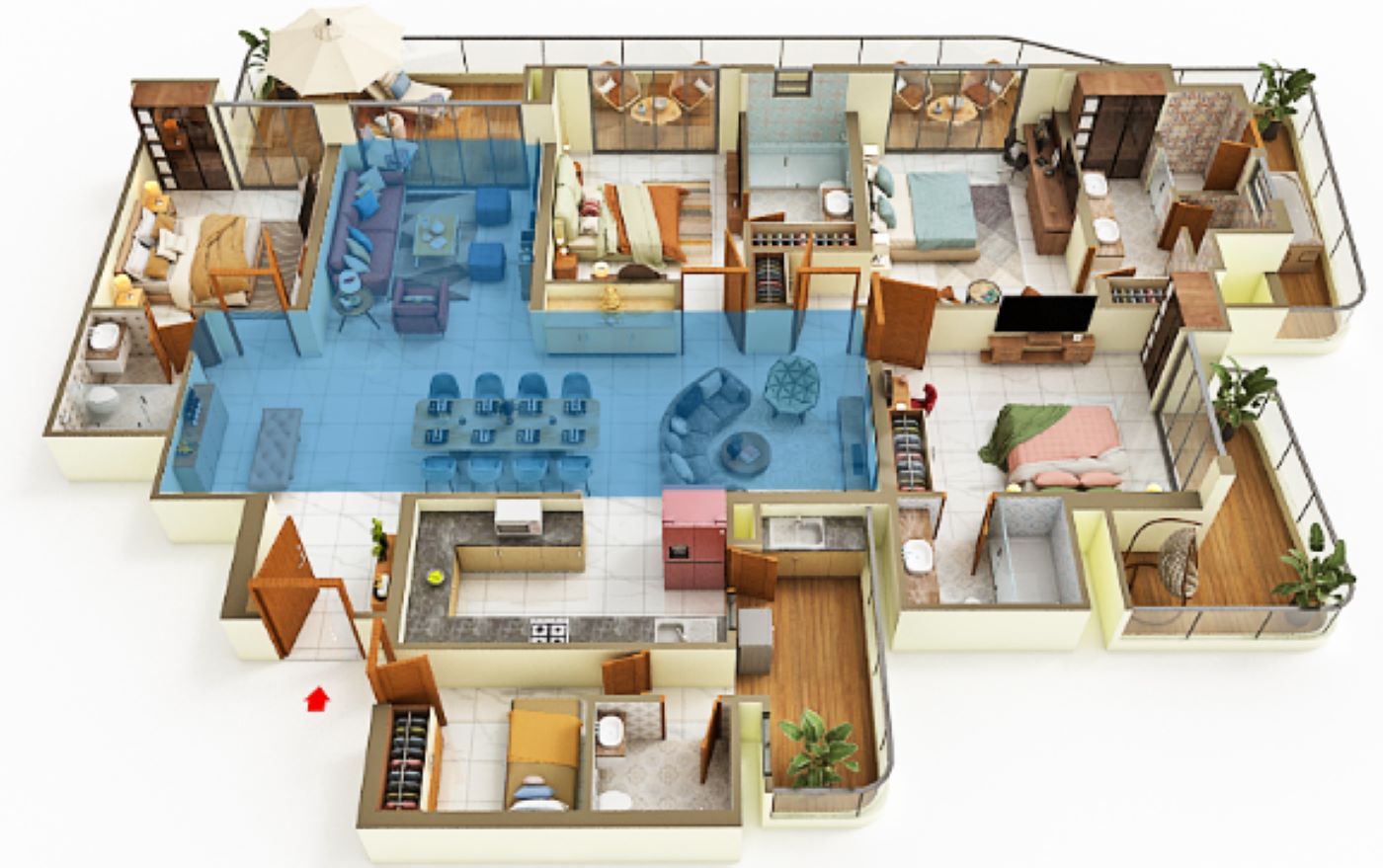  floor plan 4bhk