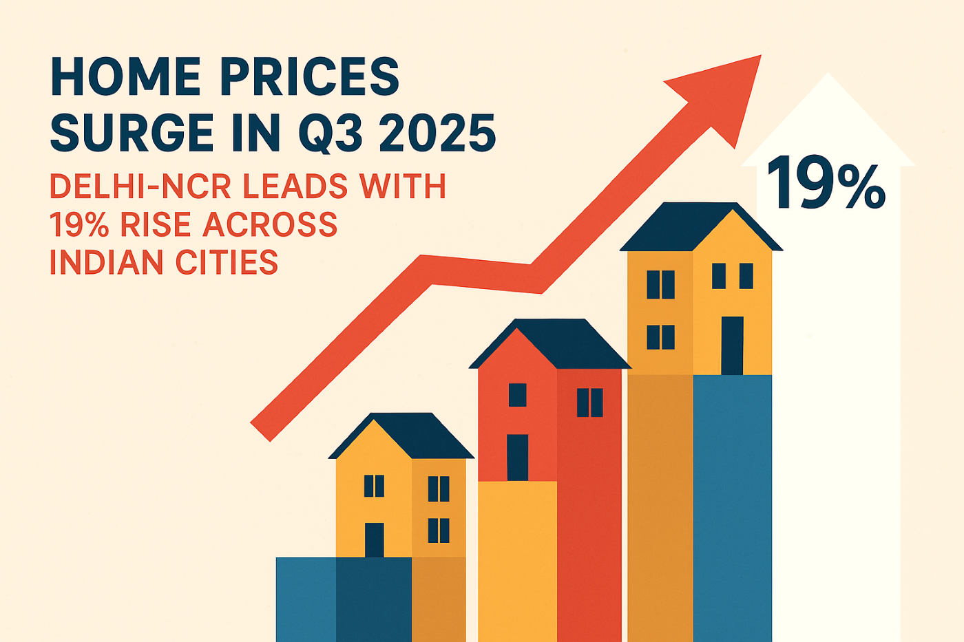  Home Prices Surge in Q3 2025: Delhi-NCR Leads with 19% Rise Across Indian Cities