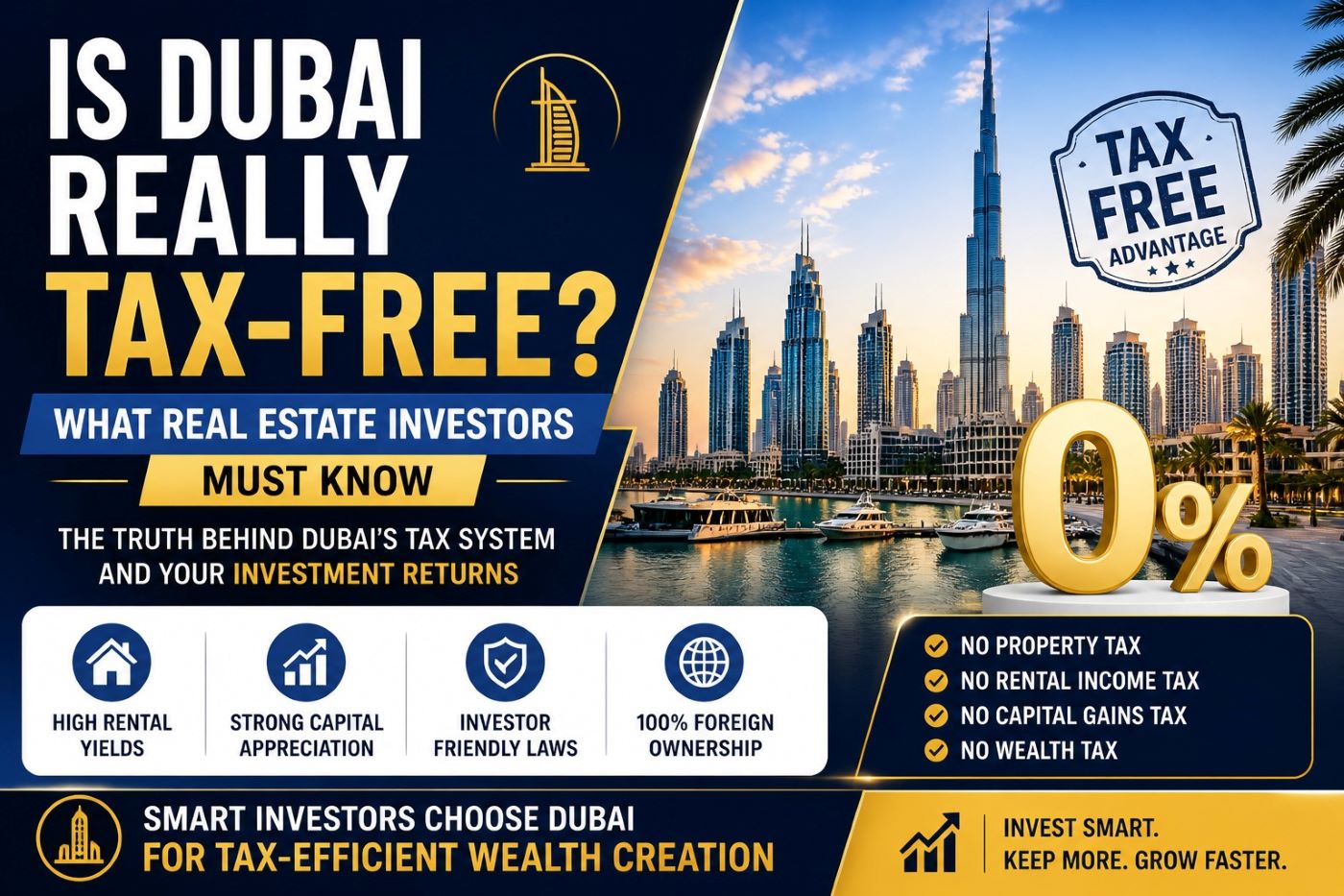 Is Dubai Really Tax-Free? What Real Estate Investors Must Know in 2026