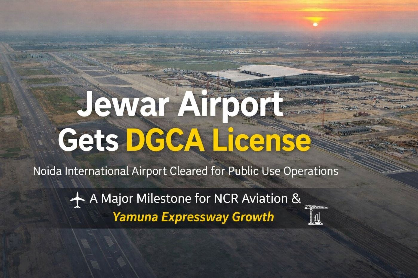 DGCA Grants Public Use Aerodrome License to Jewar Airport