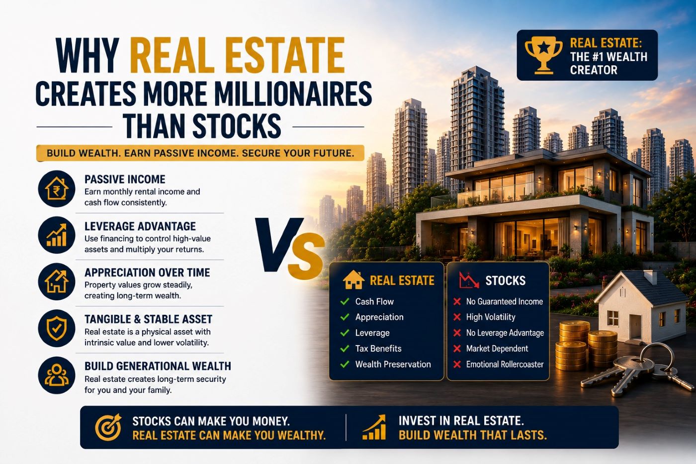 Why Real Estate Creates More Millionaires Than Stocks (And Why Smart Investors Still Prefer Property in 2026)